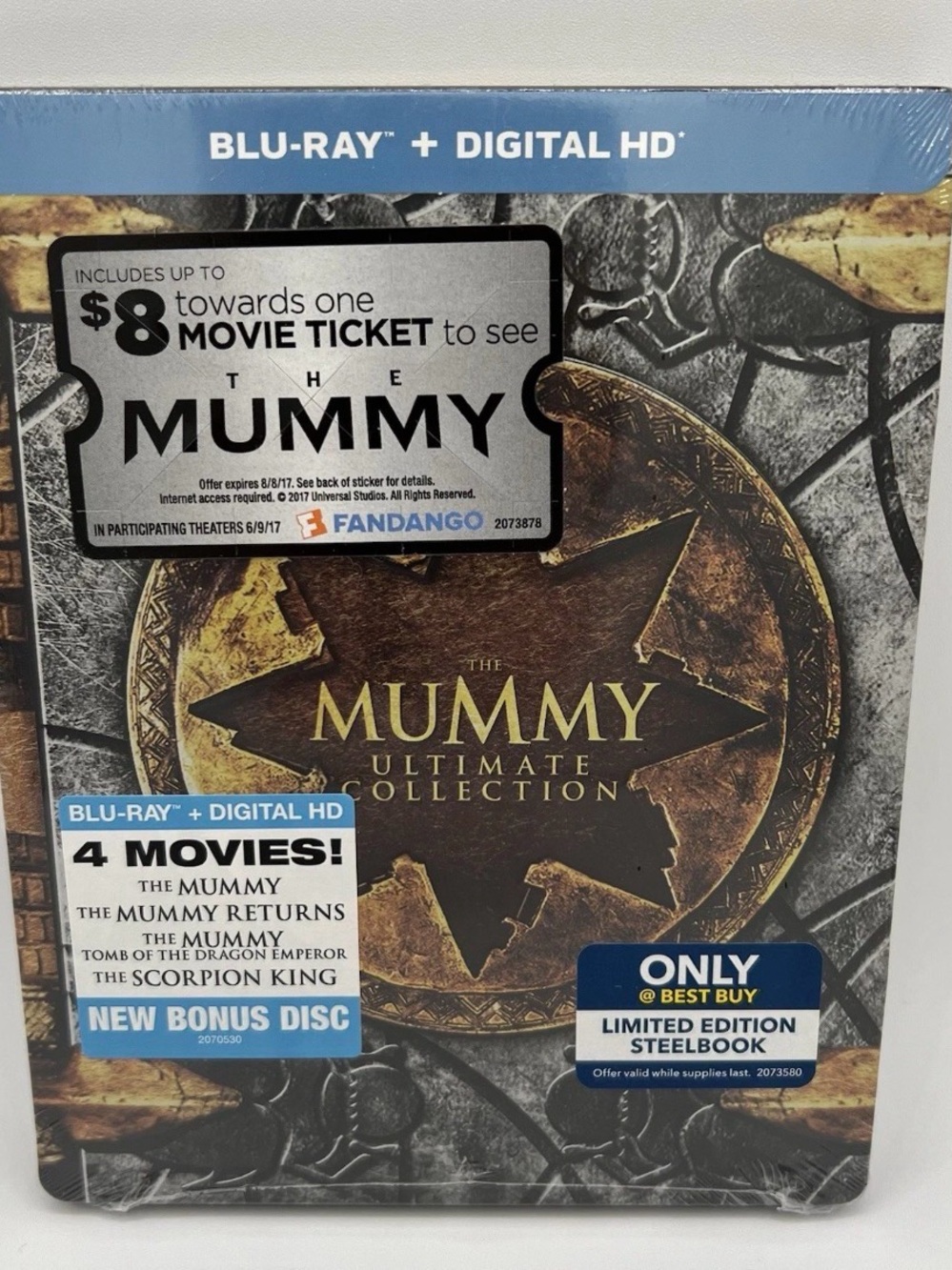 The Mummy Ultimate Collection Blu‑ray + Digital HD — Gold & Black Steelbook MC